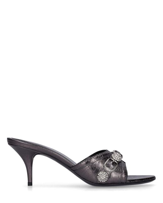 Balenciaga 50mm Cagole Leather Sandals in Grey | Lyst UK