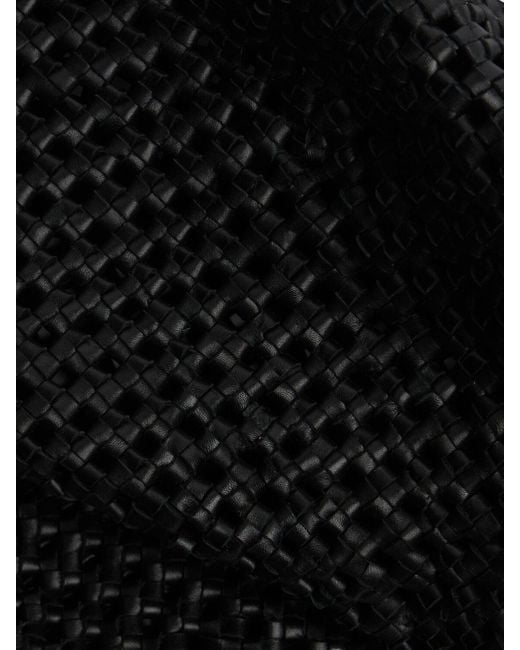 St. Agni Black Macramé Woven Leather Shoulder Bag