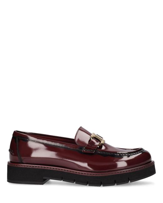 Ferragamo Brown Marian Lug Brushed Leather Loafers