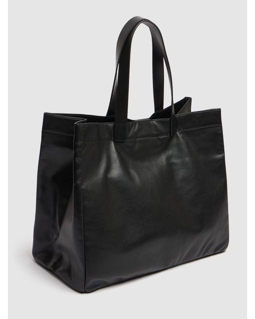Anine Bing Black Large Rio Recycled Leather Tote Bag