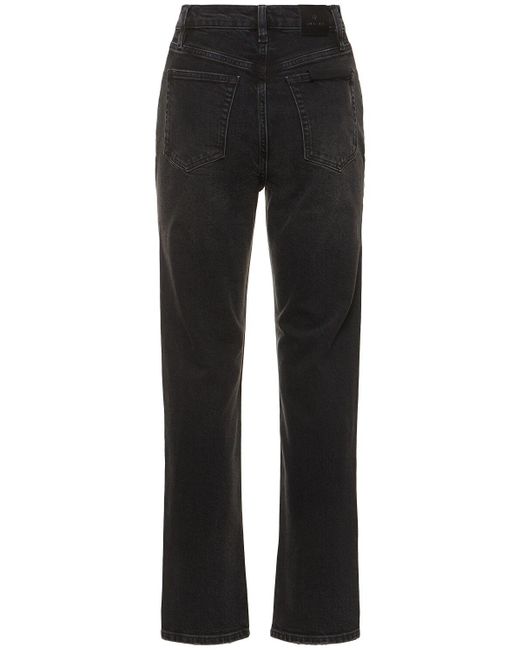 Jeans rectos con cintura alta Anine Bing de color Black