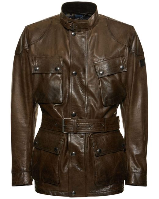 Belstaff Green Trialmaster Panther 2.0 Leather Jacket for men