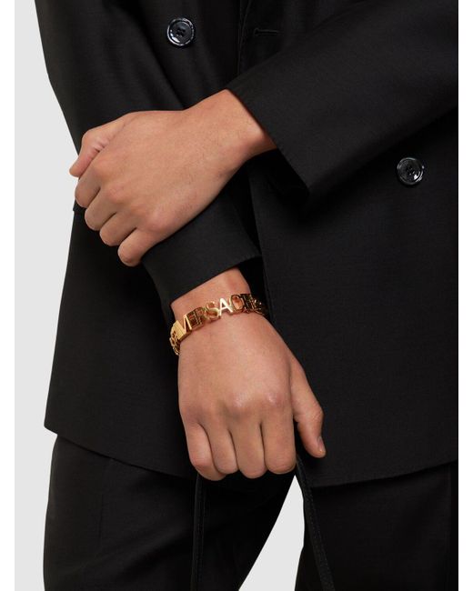 Versace Logo-armband Aus Metall in Natural für Herren