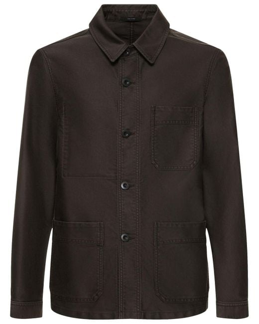 Tom Ford Black Double Weft Twill Chore Jacket for men