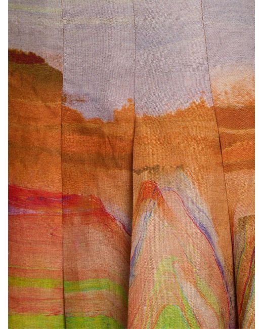 Falda larga de lino estampado Ulla Johnson de color Multicolor