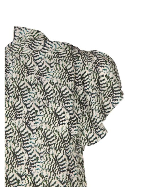 Isabel Marant Gray Valency Printed Silk Blend Top