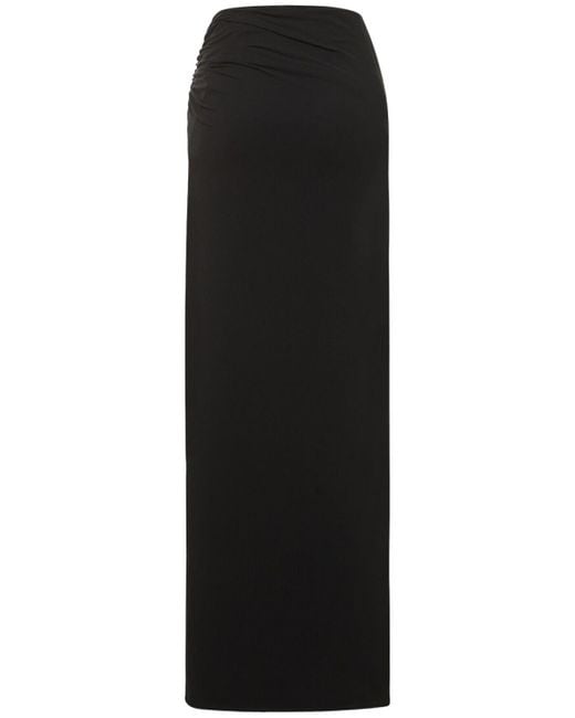 Magda Butrym Black Draped Jersey Cut Out Long Skirt