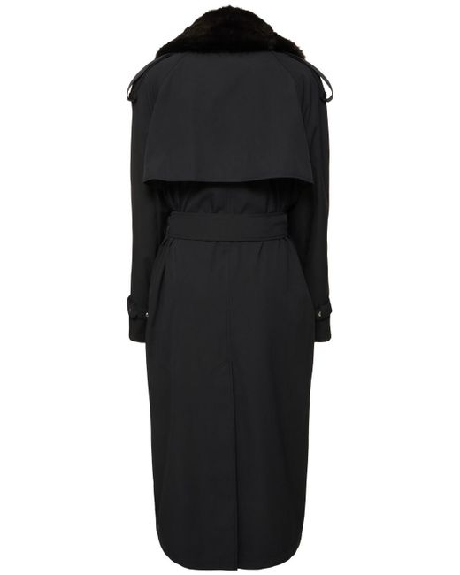 Trench-coat long en gabardine avec ceinture Burberry en coloris Black