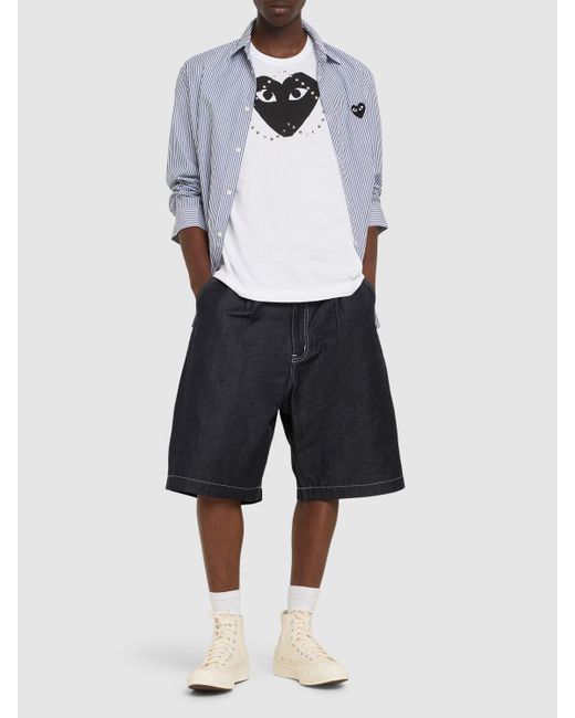 メンズ COMME DES GARÇONS PLAY コットンtシャツ White