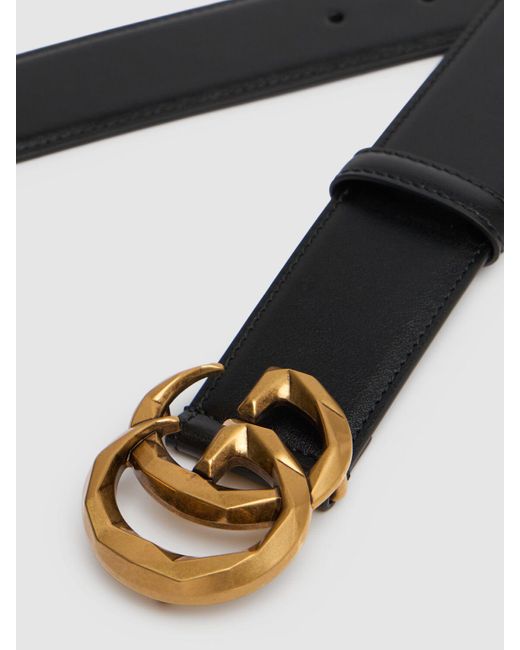Gucci Black 4cm gg Marmont Leather Belt for men