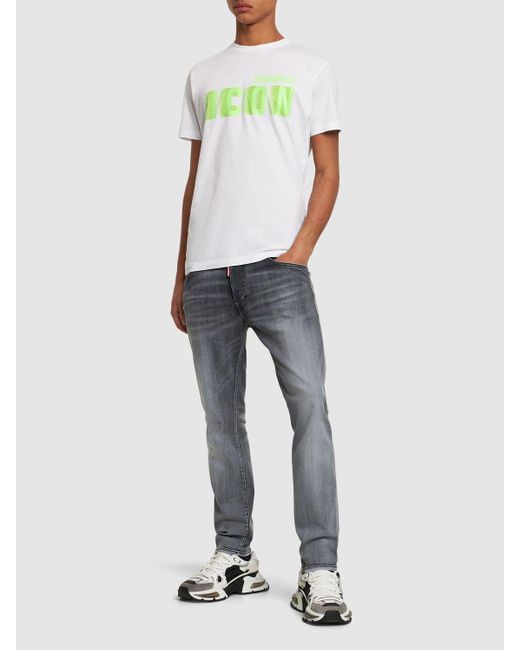 DSquared² Green Icon Printed Cotton T-shirt for men
