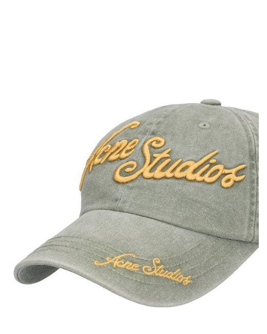 Cappello carliy in cotone / logo di Acne in Gray da Uomo