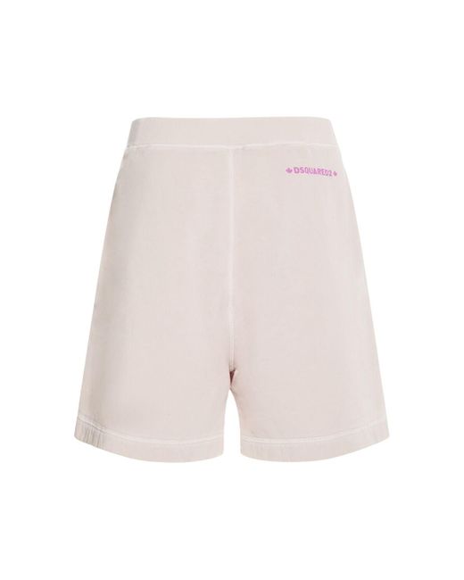 DSquared² Shorts Aus Entspanntem Baumwollfleece in White für Herren