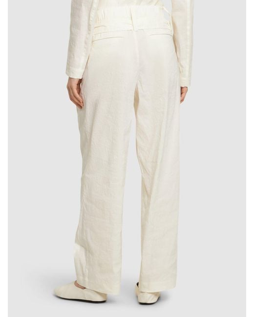 Issey Miyake Natural Belted Linen Blend Pants