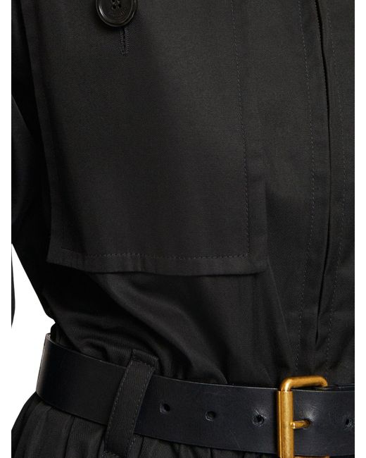 Jumpsuit de sarga de algodón Saint Laurent de color Black
