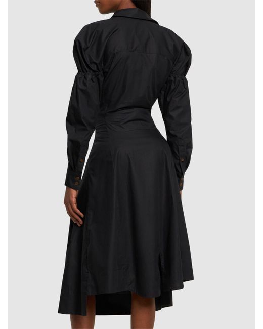 Vestido camisero midi de algodón Vivienne Westwood de color Black