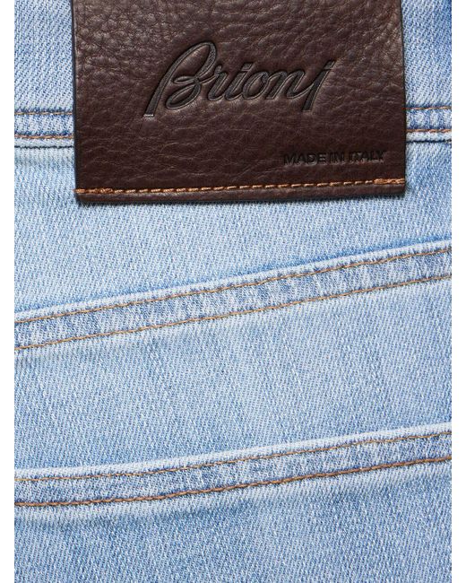 Brioni Blue Meribel Stretch Cotton Denim Jeans for men