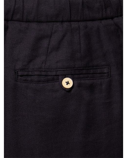 Frescobol Carioca Blue Felipe Linen & Cotton Shorts for men