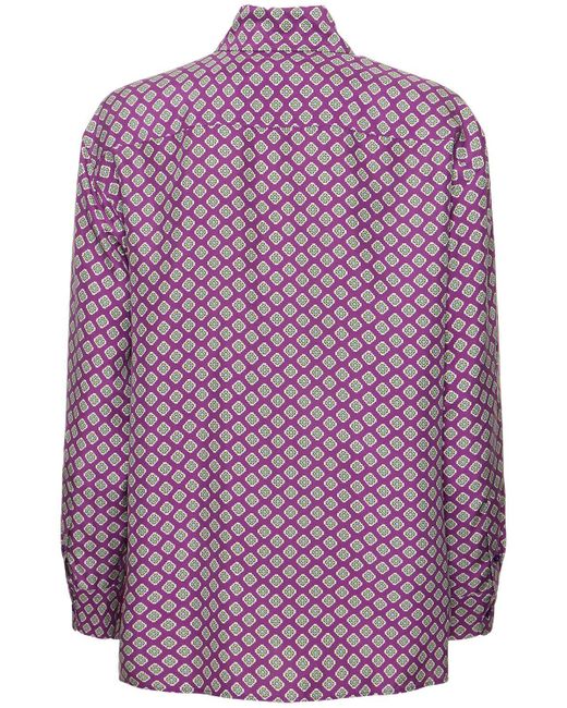 Ralph Lauren Collection Purple Cagney Printed Silk Shirt