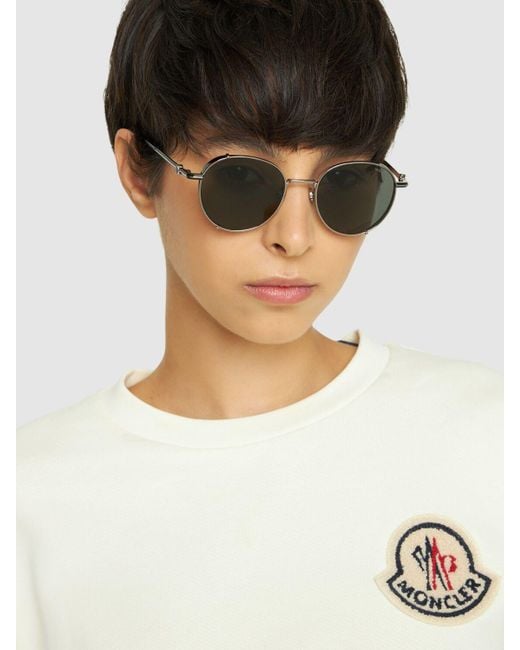 Moncler Gray Round Metal Sunglasses