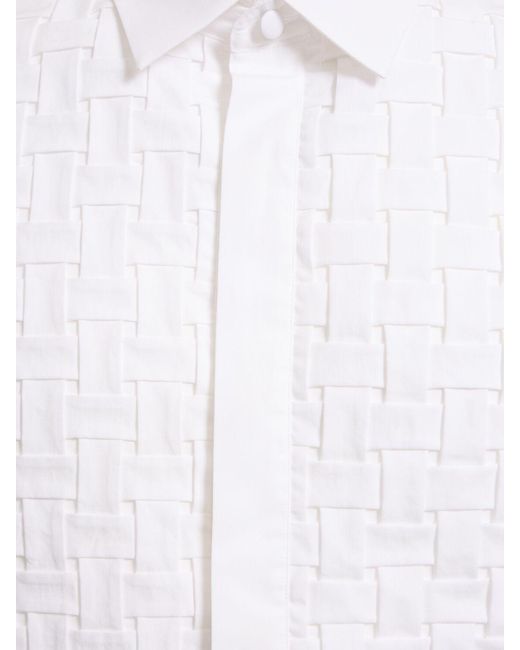 Valentino Baumwollhemd Mit Plastron in White für Herren