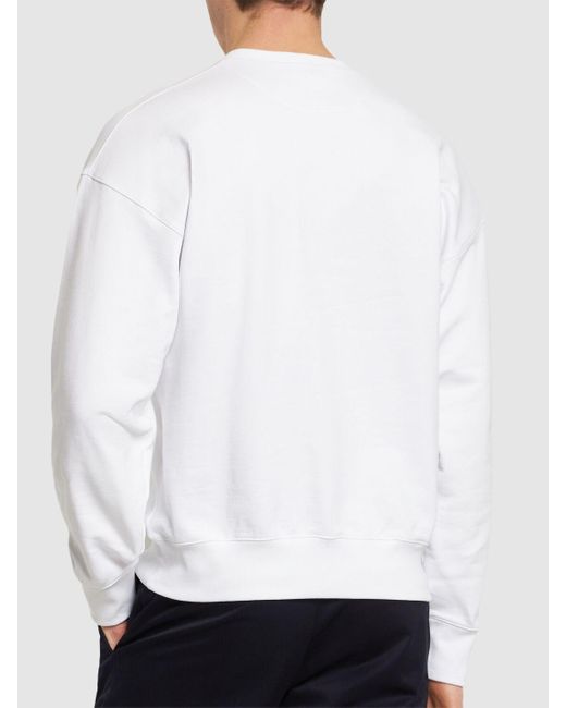 Bally White Cotton Logo Crewneck Sweatshirt for men