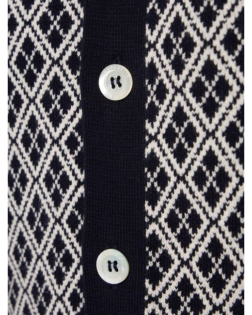 Aspesi Black Diamond Cotton Knit Cardigan for men