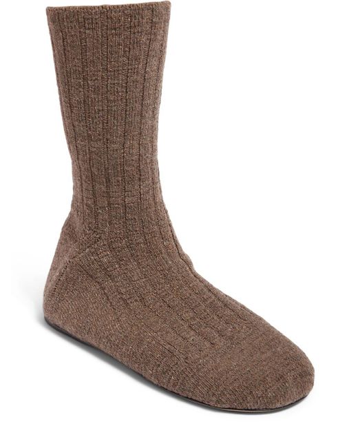 Stivali doica in maglia di misto lana di Bottega Veneta in Brown da Uomo
