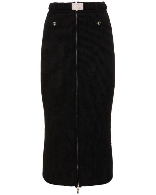 Minifalda de punto de algodón con lentejuelas Alessandra Rich de color Black
