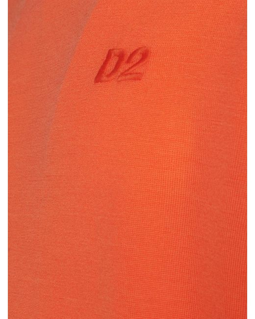 Maglia girocollo in lana / monogramma di DSquared² in Orange da Uomo