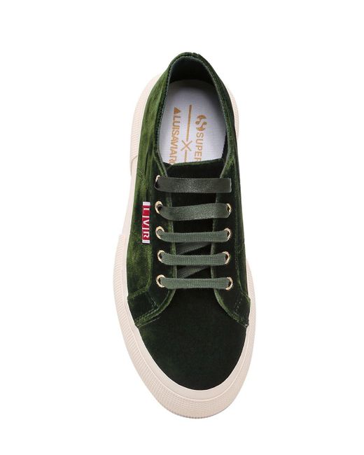 superga velvet platform sneakers