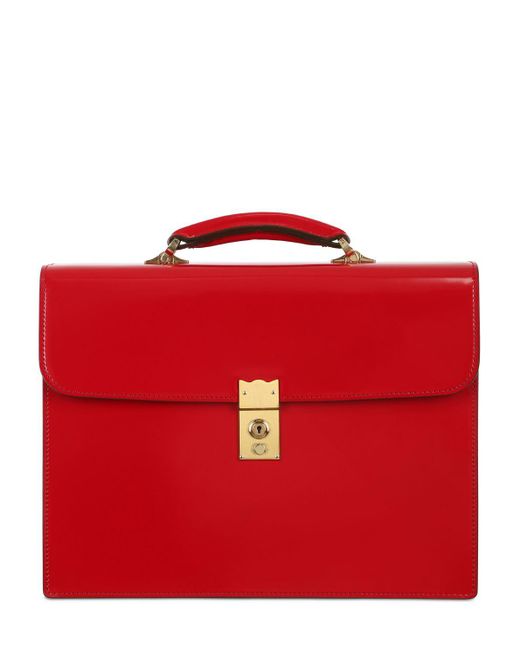 Ohba Cordovan Leather Briefcase in Red for Men Lyst