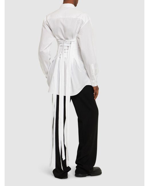 Camicia arnout con cinture di Ann Demeulemeester in White da Uomo