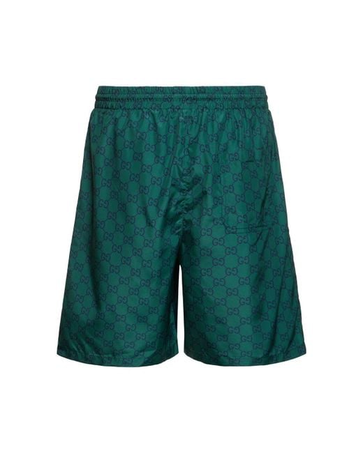 Gucci Green gg Nylon Swim Shorts for men