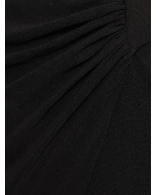 ANDAMANE Black Phoebe Stretch Silk Midi Wrap Skirt