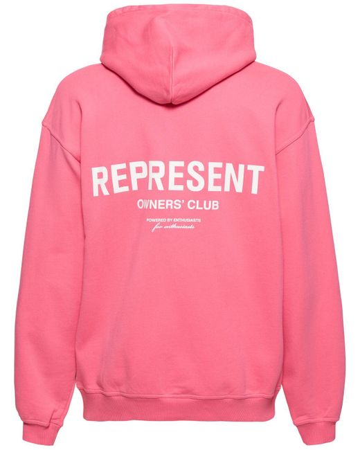 メンズ Represent Owners Club コットンフーディー Pink