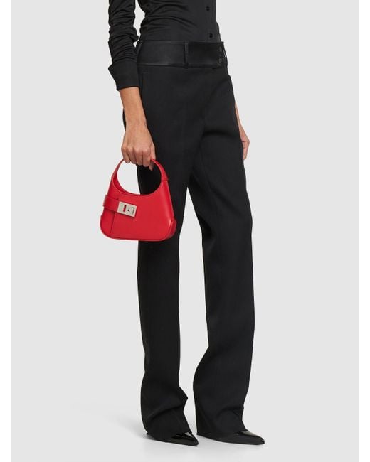 Ferragamo Red Mini Arch Leather Top Handle Bag