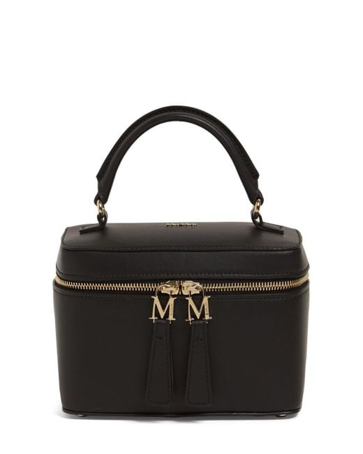 Max Mara Black Vanity Leather Top Handle Bag