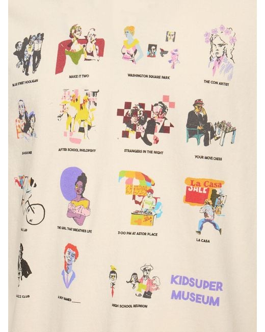 Kidsuper Baumwoll-t-shirt "kidsuper Museum" in Natural für Herren