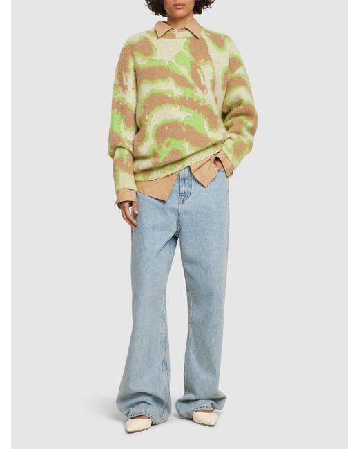 Stella McCartney Green Animal Jacquard Knit Sweater
