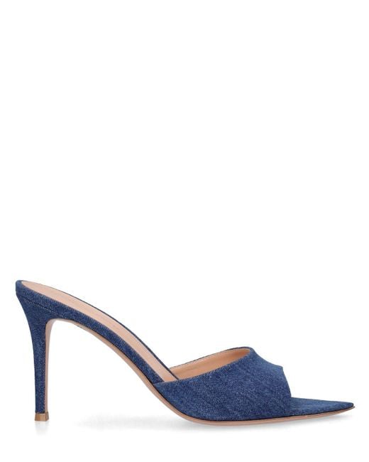 Zapatos mules de denim 85mm Gianvito Rossi de color Blue