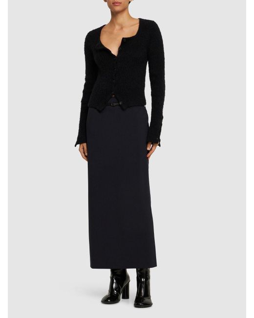 Falda larga de lana con cinturón 16Arlington de color Black