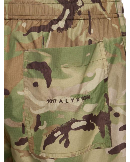 1017 ALYX 9SM Green Camo Print Nylon Shorts for men