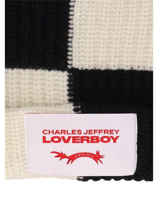 Charles Jeffrey Black Chunky Ears Wool & Nylon Beanie for men