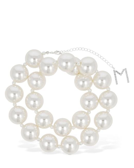 Collana con perle d'imitazione di Magda Butrym in White