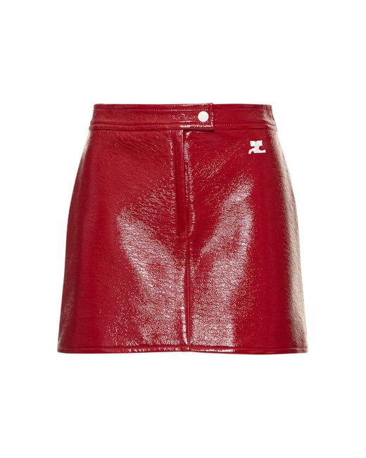 Courreges Red Vinyl Mini Skirt
