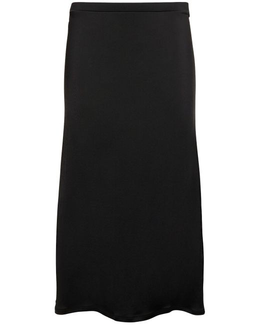 TOVE Black Flor Viscose Jersey Midi Skirt