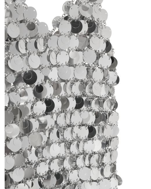 Vestido corto con lentejuelas con cuello en v Rabanne de color Gray