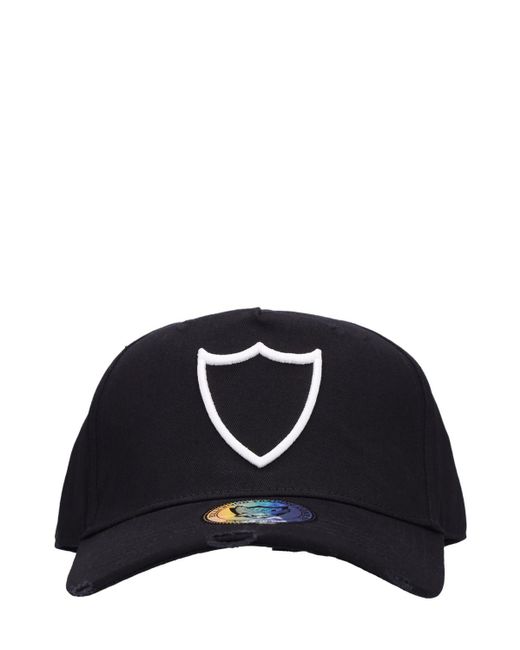 HTC Black Embroidered Logo Cotton Baseball Cap for men