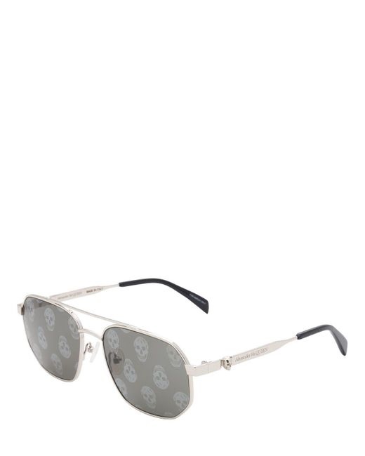 Alexander McQueen Gray Am0458s Metal Sunglasses for men